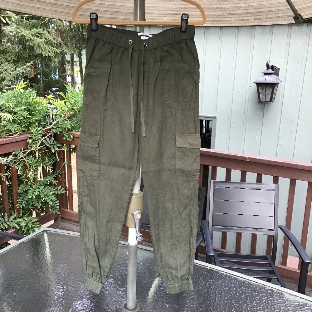 Nicole Miller Linen Joggers - Picture 1 of 7